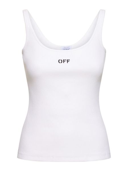 Tank top de algodón Off-white blanco