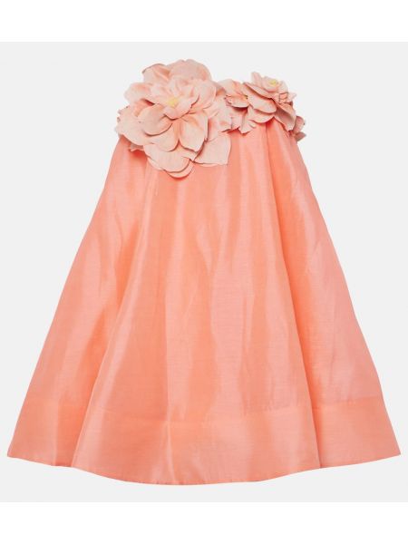 Mini robe en lin en soie à fleurs Zimmermann rose