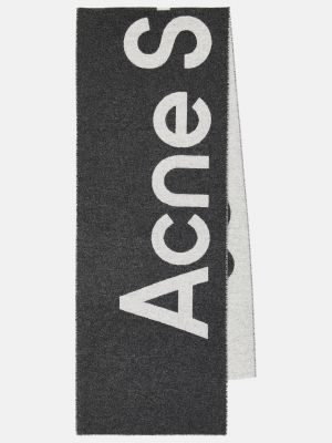 Шерстяной шарф Acne Studios серый