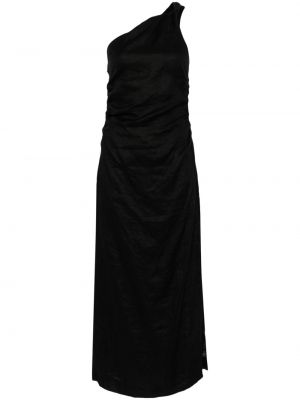 Λινή φόρεμα Faithfull The Brand μαύρο