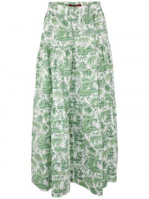 Midi suknja s cvjetnim printom s printom Staud