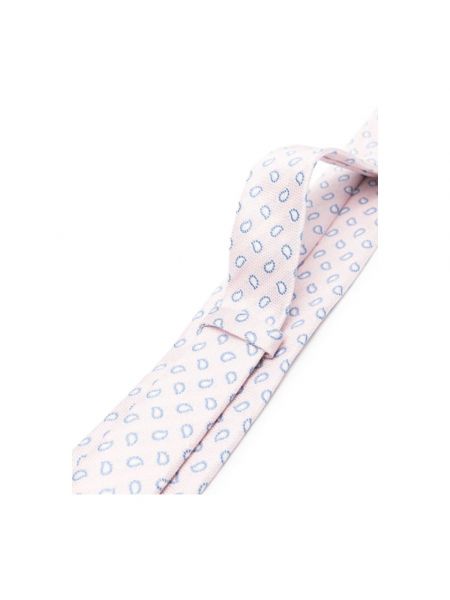 Corbata con bordado de seda con estampado Borrelli rosa