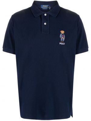 T-shirt mit stickerei aus baumwoll Polo Ralph Lauren blau