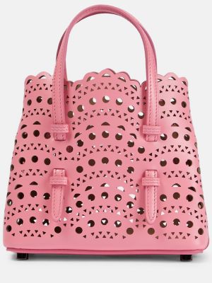Кожени шопинг чанта Alaã¯a розово