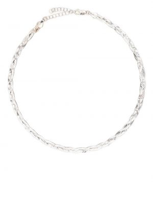 Pletený náhrdelník so vzorom rybej kosti Pamela Love strieborná