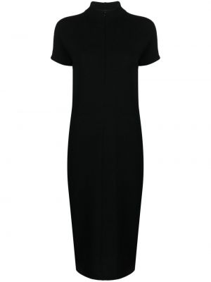 Μάλλινη μίντι φόρεμα με φερμουάρ Sportmax μαύρο
