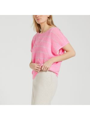 Jersey a rayas de tela jersey con escote barco American Vintage rosa