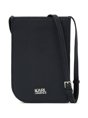 Usnjena torbica za čez ramo Karl Lagerfeld črna