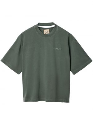 Памучна тениска бродирана Camperlab зелено