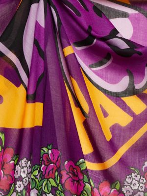 Kašmírový vlnený šál s potlačou Kenzo fialová