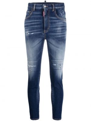 Jeans skinny taille haute slim Dsquared2 bleu