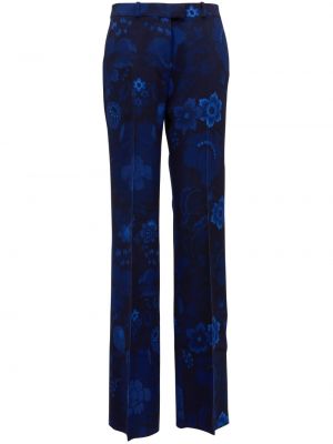 Květinové vlněné rovné kalhoty s knoflíky Etro