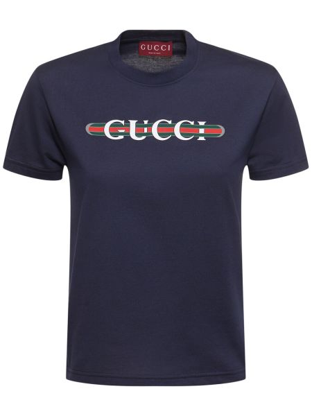 Trøje bomuld t-shirt Gucci blå