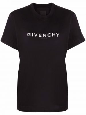 Pamučna majica s printom Givenchy crna