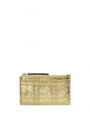 Prešívaná kožená peňaženka Tory Burch zlatá