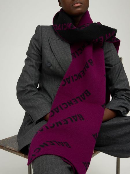 Sciarpa di lana Balenciaga viola