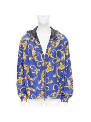 Nylonowa kurtka Versace Pre-owned niebieska