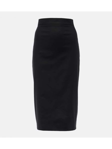 Jupe crayon en coton Max Mara noir