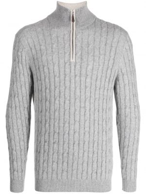Пуловер с цип N.peal сиво
