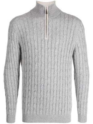 Trøje lynlås kort sweater N.peal grå