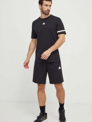Koszulka bawełniana z nadrukiem Adidas czarna