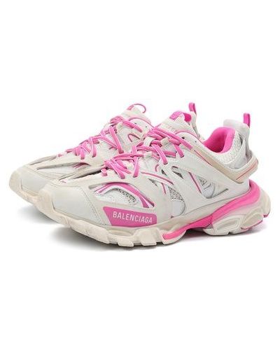 Комбинированные кроссовки Balenciaga Track, розовые