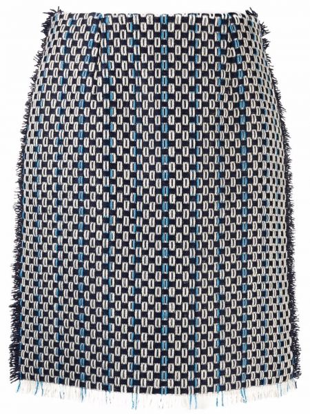 Falda de tubo con flecos Lanvin azul