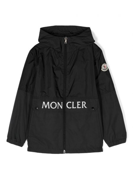 Huppari pitkä takki tytöille Moncler Enfant musta