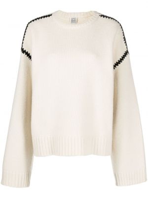 Sweter wełniany Toteme biały