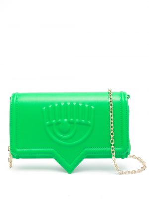 Kožna clutch torbica Chiara Ferragni zelena