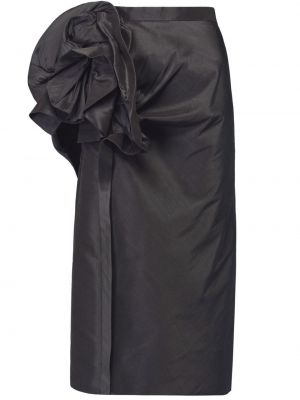 Midi sukňa s volánmi Maison Margiela čierna