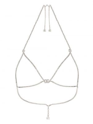 Ogrlica s kristalima Dolce & Gabbana srebrena