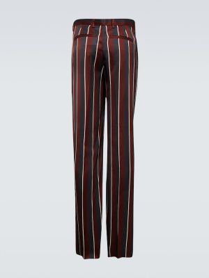Pruhované rovné kalhoty s vysokým pasem Versace