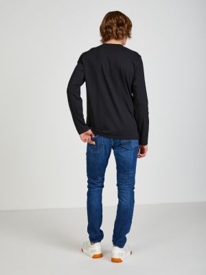 Tričko s dlhými rukávmi Calvin Klein Jeans čierna
