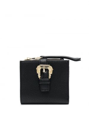 Kožená peňaženka s prackou Versace Jeans Couture čierna