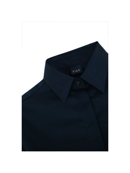 Camisa slim fit de algodón Fay azul