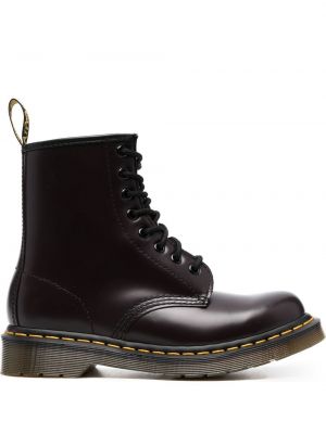 Kängor i läder Dr. Martens röd