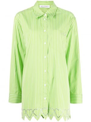 Ριγέ πουκάμισο με μοτίβο καρδιά Mach & Mach πράσινο