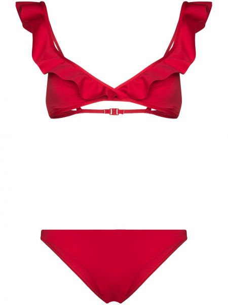 Bikini con flecos Zimmermann rojo