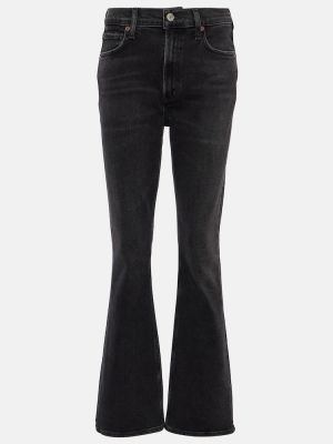 Jeans skinny taille haute slim large Agolde noir