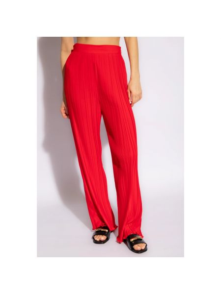 Pantalones rectos plisados Lanvin rojo