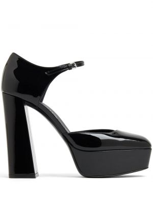 Кожени полуотворени обувки Sergio Rossi черно