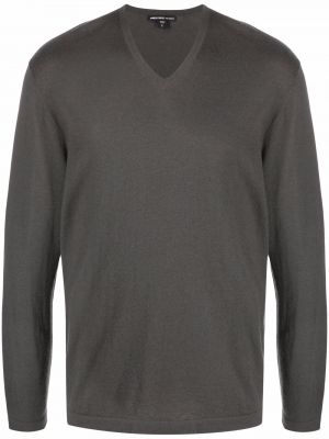 Jersey con escote v de tela jersey James Perse gris