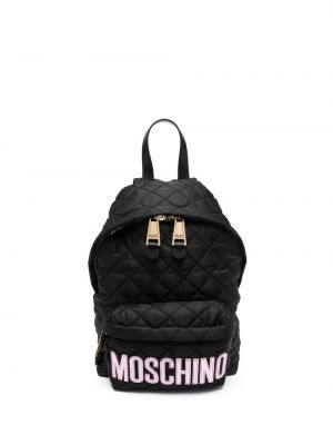 Prešívaný batoh s potlačou Moschino čierna