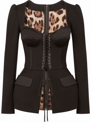 Blusa con estampado leopardo Dolce & Gabbana negro