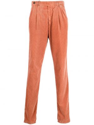 Прав панталон от рипсено кадифе Brunello Cucinelli оранжево