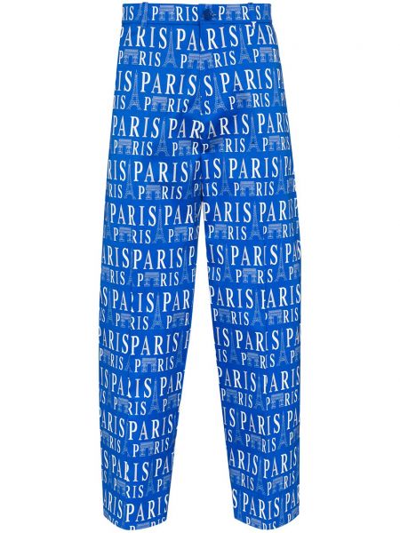 Pantaloni cu imagine Balenciaga albastru
