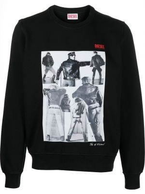 Trykt sweatshirt Diesel svart