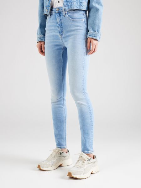 Kitsa lõikega teksapüksid Calvin Klein Jeans sinine