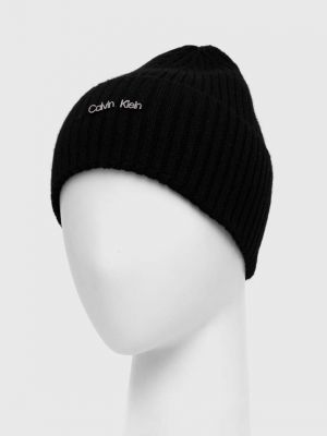 Vlněný čepice Calvin Klein černý